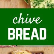 This chive bread is a great change from your typical garlic bread. Mix things up a little tonight! People will RAVE about this bread! Get the recipe on RachelCooks.com!