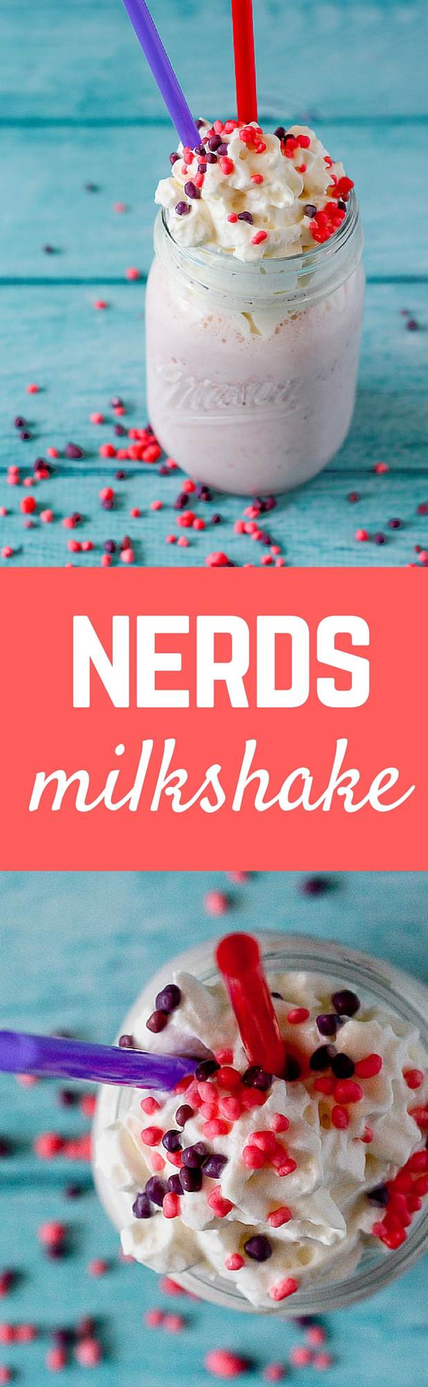 A new use for your favorite childhood candy, these Nerds milkshakes are fruity, sweet, and so much fun. Get the recipe on RachelCooks.com!