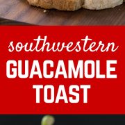 This southwestern guacamole toast is going to be your lunch go-to meal. It's easy to make, filling, and packed full of flavor thanks to peppers, sweet corn, lime, and cilantro. Get the avocado toast recipe on RachelCooks.com!