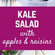 The perfect salad to keep in your fridge and grab at lunch time, this kale salad with apples and raisins is tangy, tart, sweet and full of flavorful nutrition. Get the recipe on RachelCooks.com!