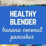 Pull our your blender and make these easy (AND HEALTHY!) banana coconut blender pancakes. They're a taste of the tropics! Get the easy breakfast recipe on RachelCooks.com!