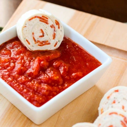 These pepperoni pizza tortilla pinwheels make a fun appetizer or school lunch. Your kids will think they have hit the jackpot when they open their lunchbox! Get the easy make-ahead recipe on RachelCooks.com!