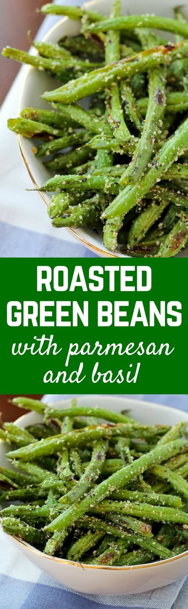 These roasted green beans with parmesan and basil are crispy, flavorful and probably don't even require a trip to the store -- just open your pantry and fridge! Get the recipe on RachelCooks.com!