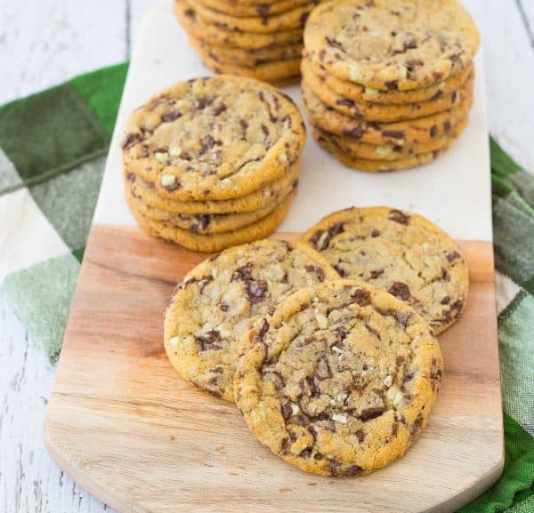 A perfect taste of the holidays, these Andes Mint Cookies are full of chocolate and mint goodness in every single bite! Add them to your Christmas cookie list this year. Get the cookie recipe on RachelCooks.com!