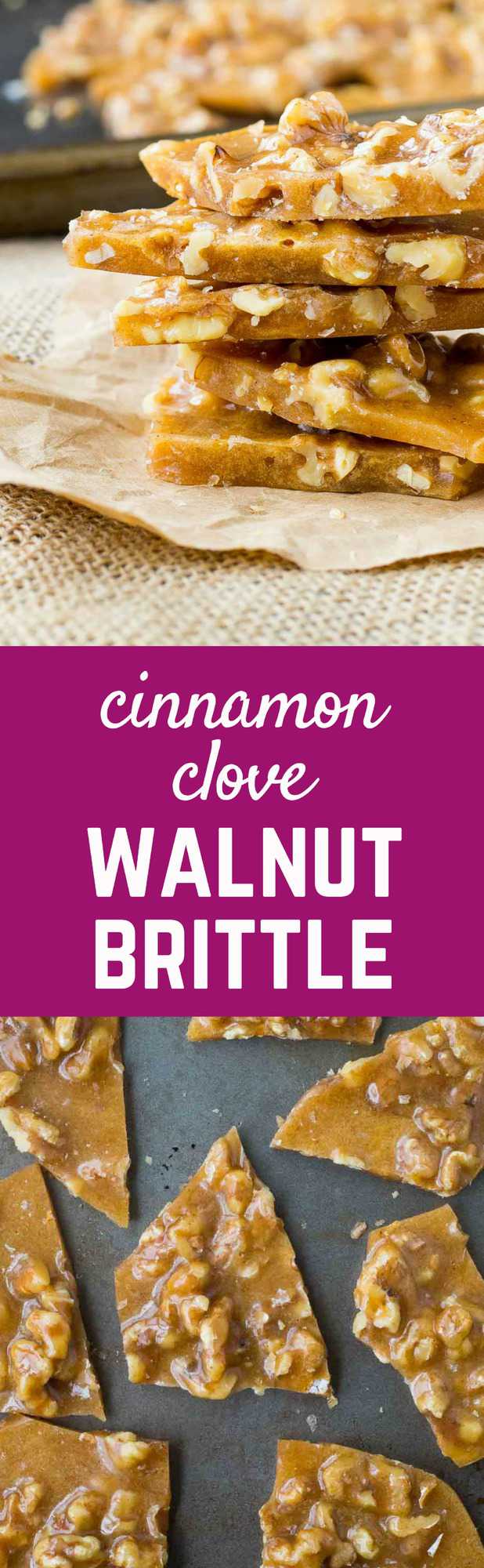 Perfect for gift giving or snacking on at parties, this Walnut Brittle with Cinnamon and Cloves is easy to make and so flavorful thanks to toasted walnuts and warm spices. Get the candy recipe on RachelCooks.com!