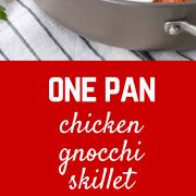 Cozy and comforting, this skillet gnocchi with chicken and tomato sauce is on your table in under 30 minutes -- perfect for busy nights! Get the easy one-pan meal on RachelCooks.com!