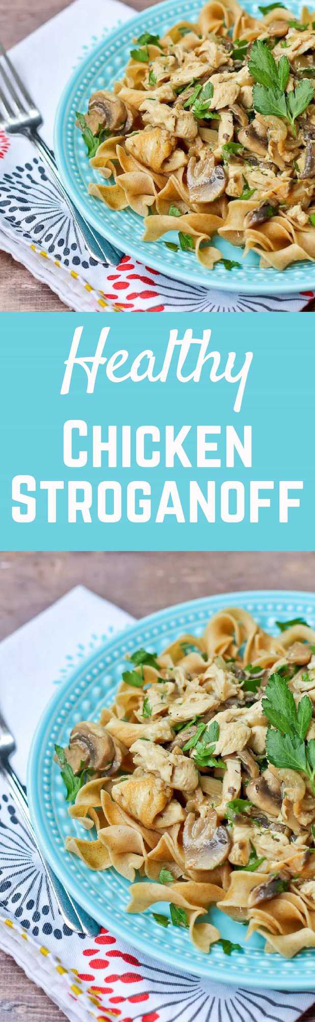 Healthy Chicken Stroganoff - get the 30 minute recipe on RachelCooks.com