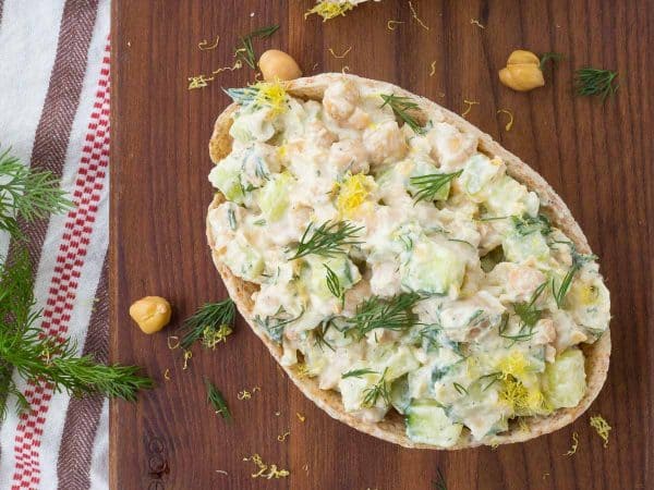 If you’re looking for a healthy and easy to make vegetarian meal that will still fill you up and leave you feeling satisfied, look no further. This lemon dill chickpea salad recipe is just what you need. Get the recipe on RachelCooks.com!