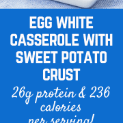 This egg white casserole with sweet potato crust is the perfect make-ahead breakfast! Packed with protein and vegetables, it will keep you full all morning long! Get the recipe on RachelCooks.com!