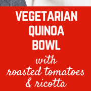 This quinoa bowl recipe is perfect for meal prep days - you'll love lunching on this all week! The roasted tomatoes are more flavorful than you'd believe! So great for meal-prepping! Get the easy and healthy recipe on RachelCooks.com!