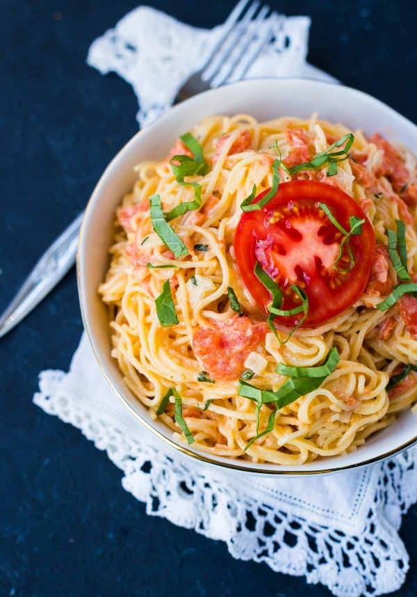 Fresh Tomato Cream Sauce With Angel Hair Pasta Pink Pasta Rachel Cooks