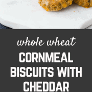 Whole wheat biscuits are flaky and decadent, like you'd expect. What's unexpectedly delicious is the crunch of cornmeal and flavor of cheddar and pepper. Get the easy recipe on RachelCooks.com!