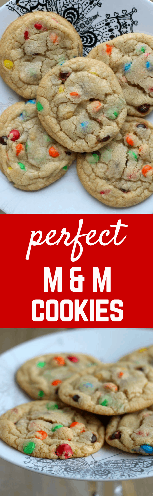 These M&M cookies are perfect! Chewy centers, crispy edges, simple to make and even easier to eat. You'll love this easy and delicious cookie recipe.