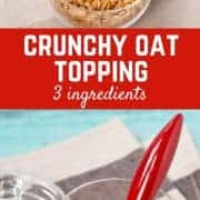 3 ingredient crunchy oat topping - perfect on ice cream and yogurt! Get the easy recipe on RachelCooks.com