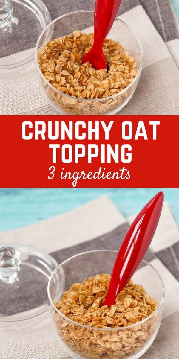3 ingredient crunchy oat topping - perfect on ice cream and yogurt! Get the easy recipe on RachelCooks.com