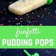 Easy to make, festive, and fun, these funfetti pudding pops will be a fun treat for the whole family. Kids especially love these! Get the popsicle recipe on RachelCooks.com!