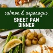 This Salmon and Asparagus Sheet Pan Dinner with Potatoes is the easiest dinner thanks to a delicious shortcut! Even if you're intimidated by cooking fish, you can handle this recipe! Get the recipe on RachelCooks.com!