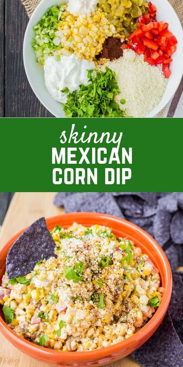 This Mexican Corn Dip has all the flavors of Mexican Street Corn in an irresistible dip format, that you can actually feel good about eating! Get the recipe on RachelCooks.com!