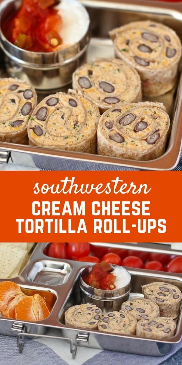 Southwestern Cream Cheese Tortilla Roll-Ups - Get the easy, lunchbox-perfect, recipe on RachelCooks.com.