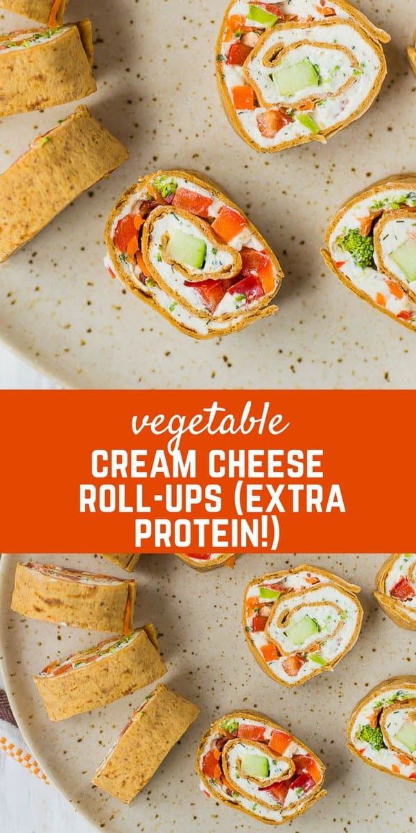 Vegetable cream cheese roll ups (extra protein!)