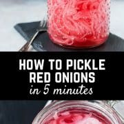 Learning how to pickle red onions is SO easy - it only takes five minutes! You'll love having a jar in your fridge for tacos, avocado toast, and more! Get the EASY method on RachelCooks.com!