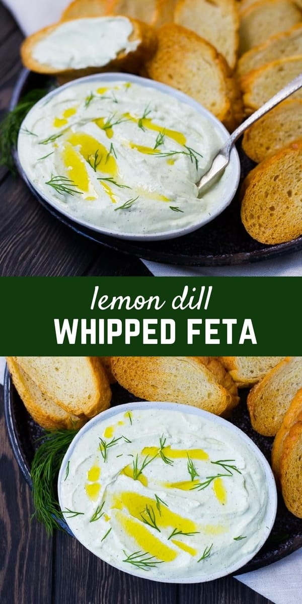 whipped feta with lemon and dill