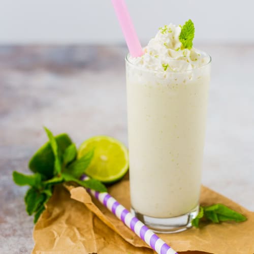 A mash-up of a vanilla milkshake and a mojito, this mojito milkshake is absolute summer perfection! You'll love the flavors of a mojito in a decadent summer treat. Get the recipe on RachelCooks.com!