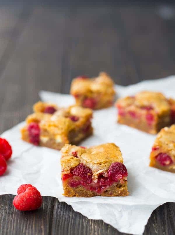 Ultra-moist raspberry white chocolate blondies are absolutely irresistible. You won't believe how easy they are to make! Get the recipe on RachelCooks.com!