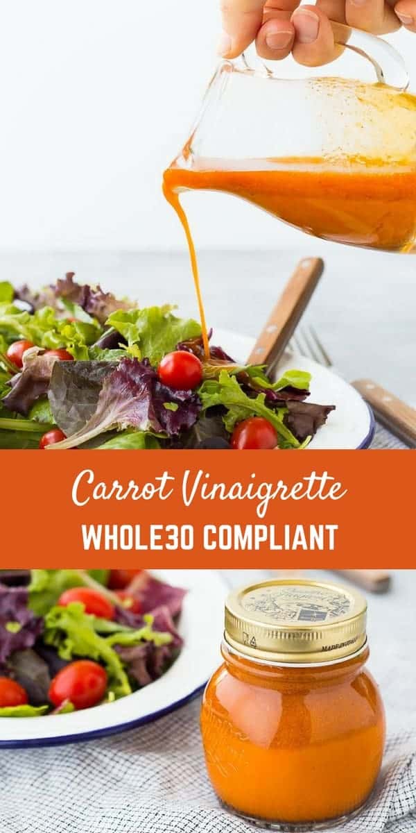 Sweetened and flavored with carrot juice, this vinaigrette salad dressing is free of added sugars but not short on flavor! It's great on salads with southwestern toppings! Get the recipe on RachelCooks.com!