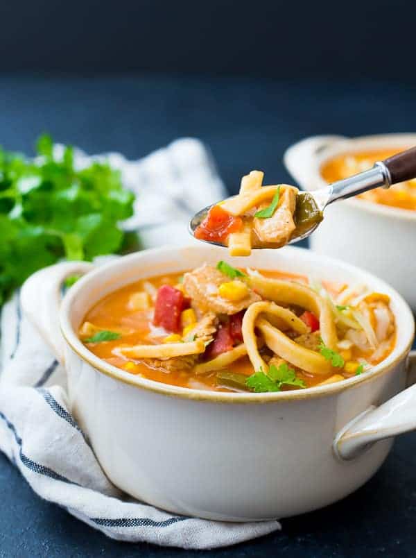 Creamy Chicken Enchilada Soup with Noodles Recipe  - 90