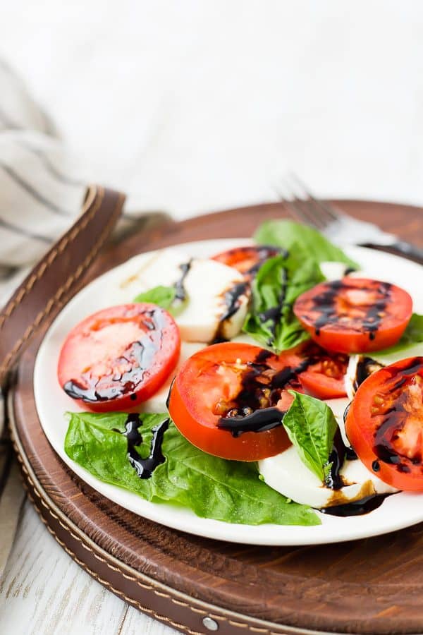image of caprese salad with balsamic reduction