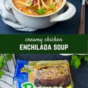 This Creamy Chicken Enchilada Soup with Noodles is cozy, comforting and easy to make. You'll love the twist on classic enchiladas with thick, hearty noodles swimming in a delicious broth. Get the recipe on RachelCooks.com!