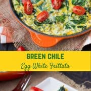 This easy vegetarian egg white frittata is loaded with the great flavors of green chiles, scallions, cheese, and spinach.