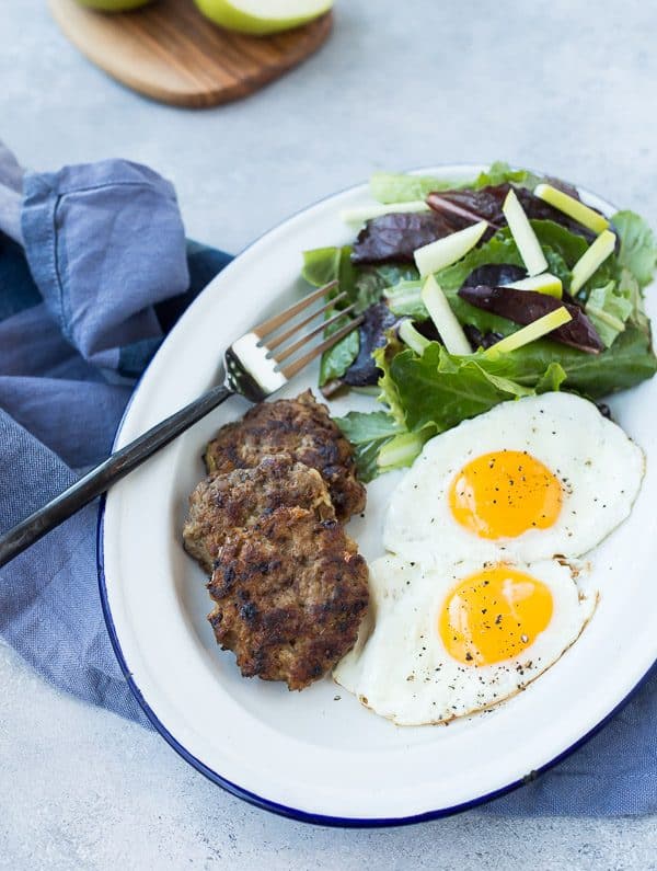 Even if you're not doing a Whole30, this Whole30 Sausage is a breakfast WIN! It's full of flavor and protein and it's super easy to make thanks to a couple shortcuts. You'll be so happy to know exactly what's going into your breakfast sausage! Get the paleo sausage recipe on RachelCooks.com!