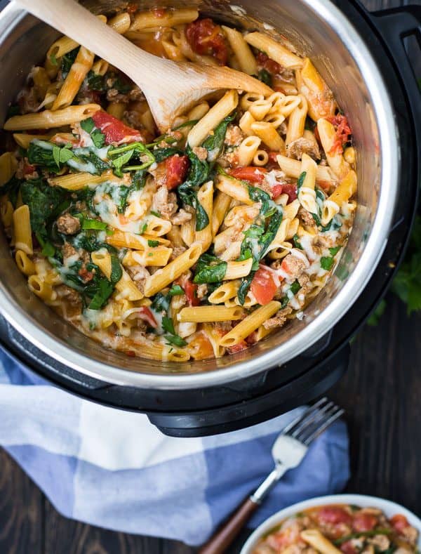 Instant Pot Pasta With Sausage Spinach And Tomatoes With Video Rachel Cooks