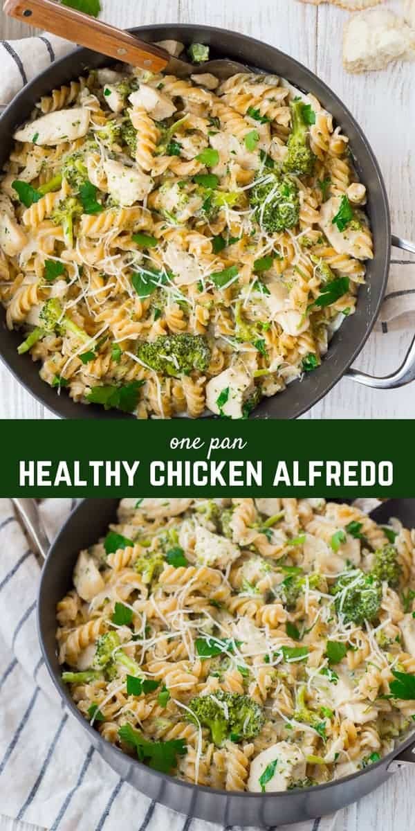An Easy Chicken Alfredo Recipe with Broccoli that's made in ONE PAN and has far less calories than a traditional Alfredo? Does it seem too good to be true? It's not! This recipe is the perfect thing to satisfy that Alfredo craving without leaving you feeling sluggish and sick. Make it tonight! 