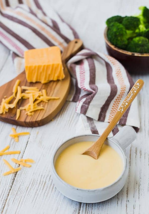 image of easy cheese sauce with cheddar