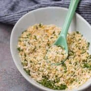 Photo of Onion Soup Mix in a bowl with a green spoon