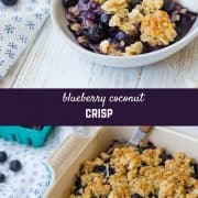 This blueberry crisp with coconut is a fun and delicious twist on plain blueberry crisp - you'll love the additional layer of crisp and the flavor that the coconut adds. The only question is, will you eat it for breakfast or dessert?