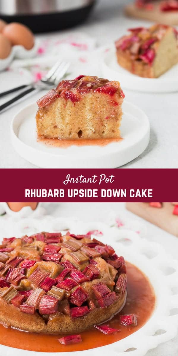 Rhubarb Instant Pot Cake became an instant favorite in our family and I know you're going to love it too! Ultra-moist and super flavorful, it's easy to make and even easier to eat. If rhubarb isn't in season, it would be terrific with apples, too! 