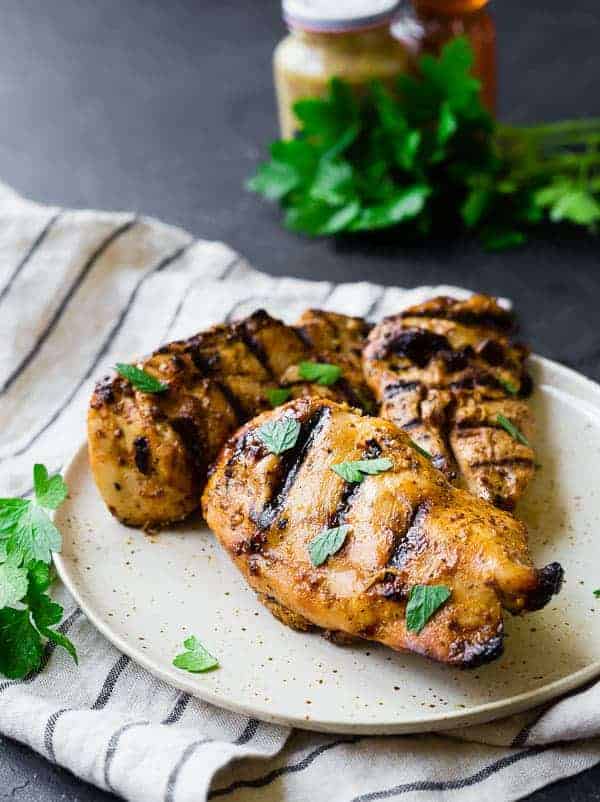 Image of Grilled Chicken Breasts with parsley sprinkled on top