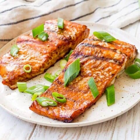 salmon on charcoal grill