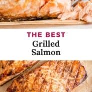 Pinterest image for grilled salmon recipe.
