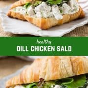 This dill chicken salad is healthy, easy to make and perfect if you like to meal prep! It's great on a croissant, a wrap, a salad, or on its own!