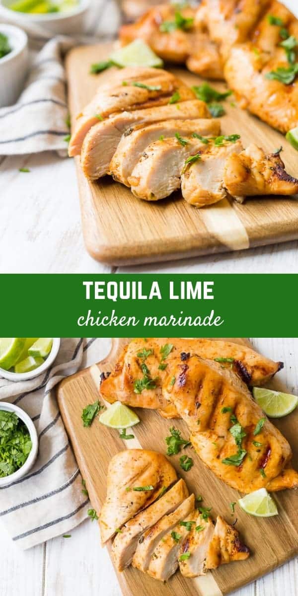 This zesty and flavorful tequila lime chicken marinade is reminiscent of a margarita and perfect for making grilled chicken for fajitas. You're going to love it!