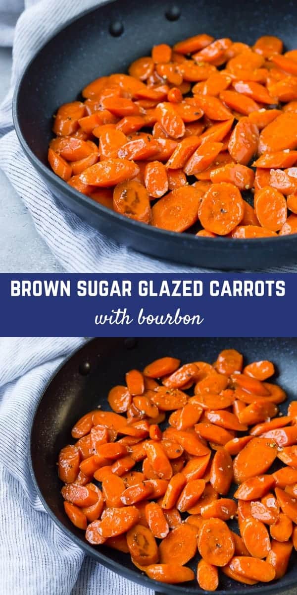 These brown sugar glazed carrots with bourbon could be mistaken as candy, they're so irresistible! Great for Thanksgiving or any other meal! 