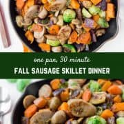 This one pan sausage dinner is the perfect 30 minute meal on a night when you want a nutritious meal but you really don't feel like cooking! 