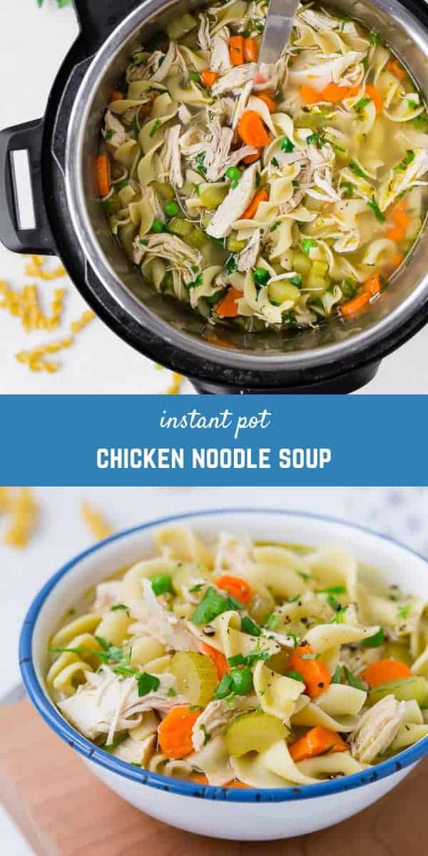 This cozy and comforting Instant Pot Chicken Noodle Soup is made easily and quickly in your pressure cooker. It's comfort food at its best! 