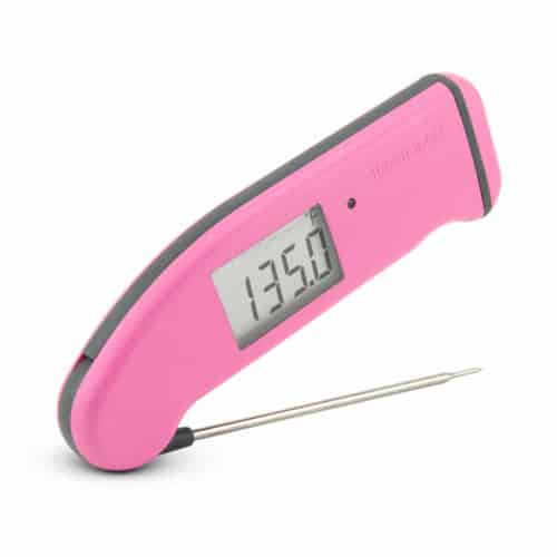 pink thermapen on white background