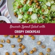 This Brussels Sprouts Salad Recipe with Crispy Chickpeas is simple perfection. It's a fresh and flavorful side dish that's easy to prepare and goes great with fish or chicken.